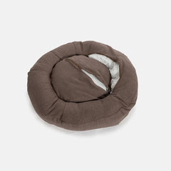 Cama Pacco Nala Boucle Marrom Redonda