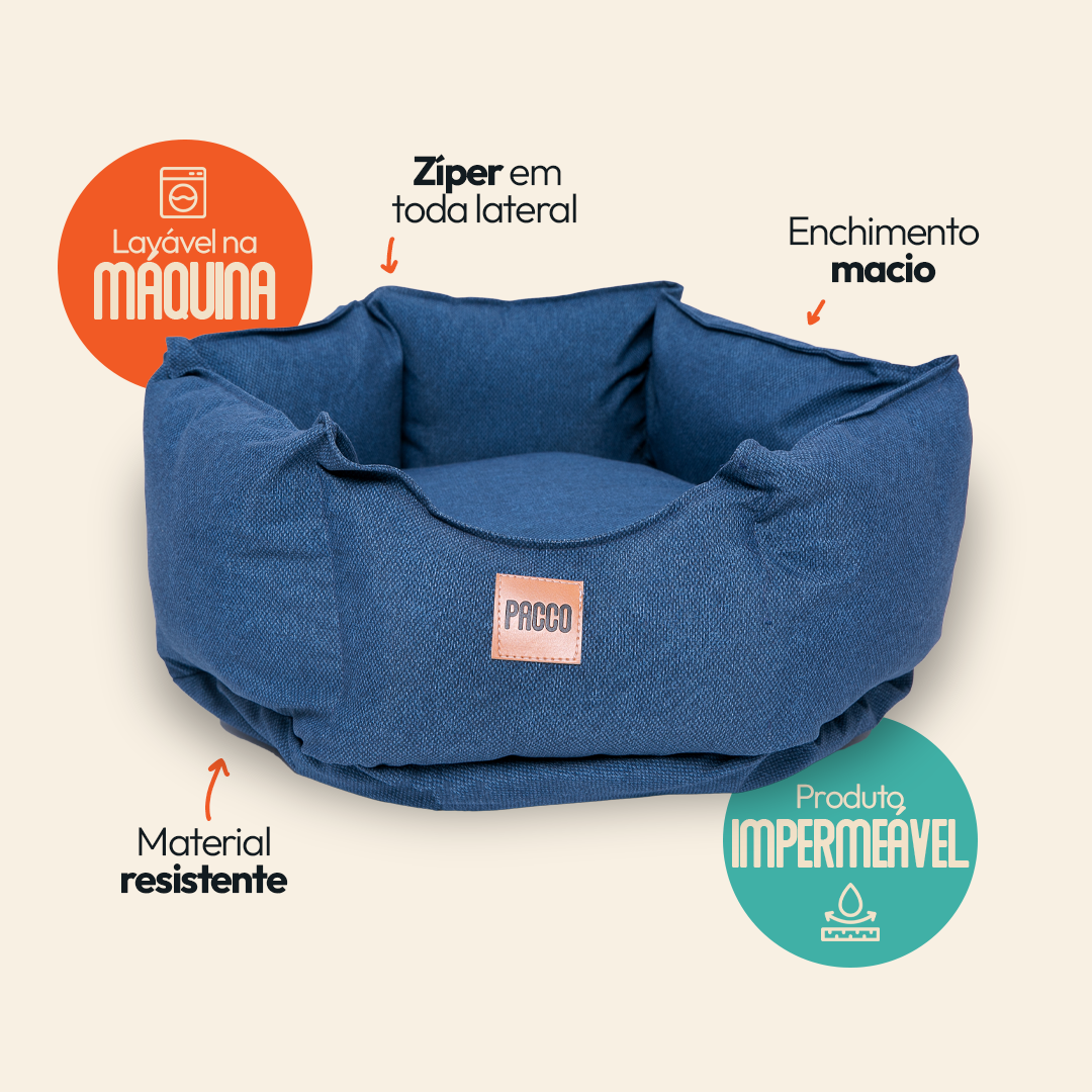 Cama para Cachorro/Gato Impermeável Ninho Ecotec Lisa Bege