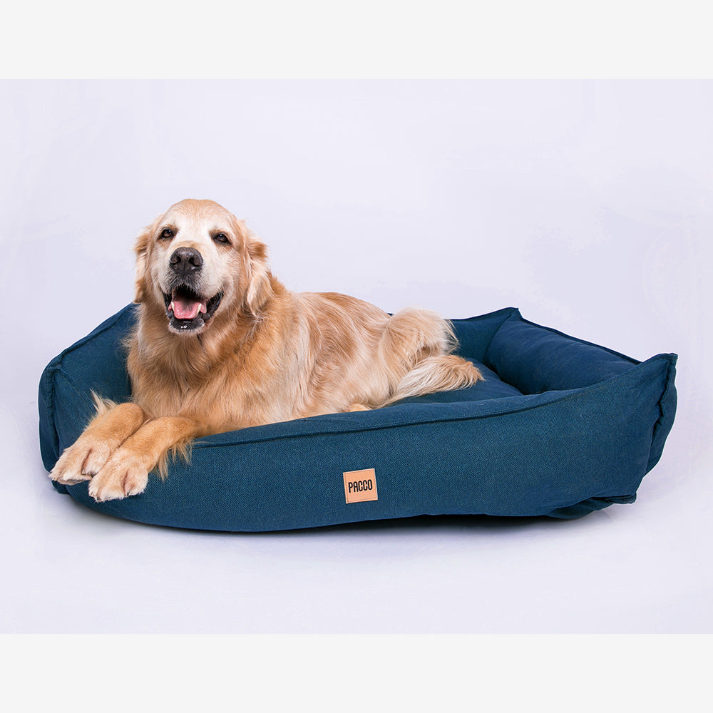 Cama para Cachorro Impermeável Ecotec Lisa Azul