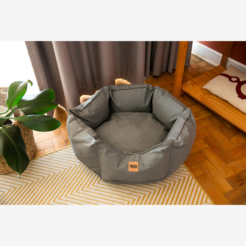 Cama para Cachorro/Gato Impermeável Ninho Ecotec Lisa Cinza