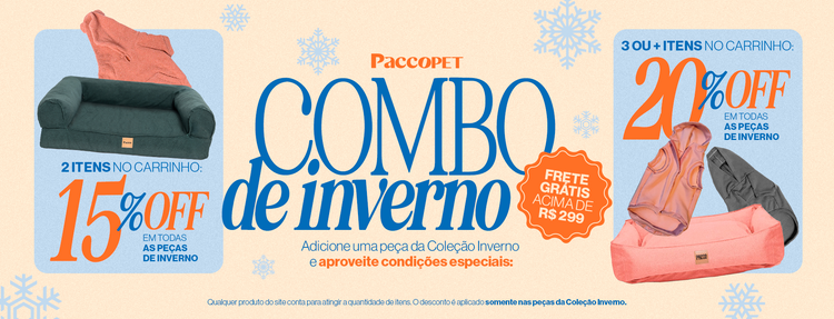 Combo de Inverno Pacco — 2 itens 15% OFF, 3 ou mais 20% OFF