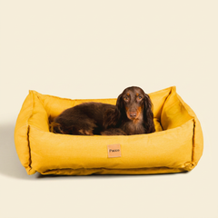 Cama para cachorro Ecotec Amarelo Solar, tecido resistente à água — vista 1
