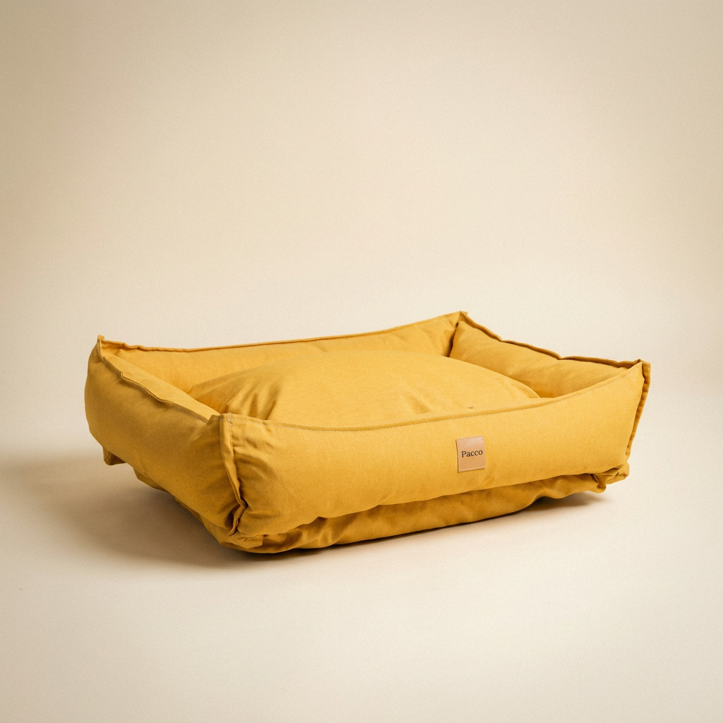 Cama para cachorro Ecotec Amarelo Solar, tecido resistente à água — vista 3