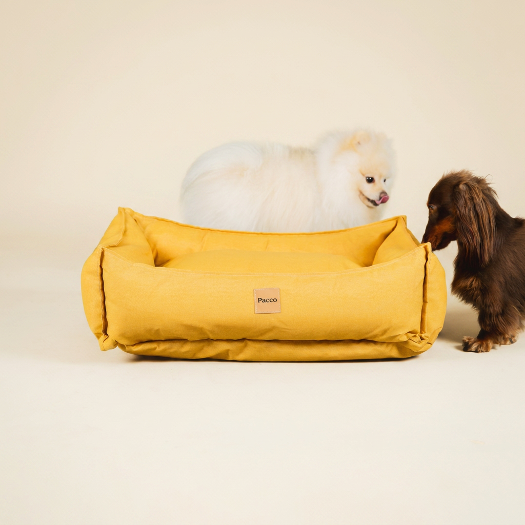 Cama para cachorro Ecotec Amarelo Solar, tecido resistente à água — vista 5