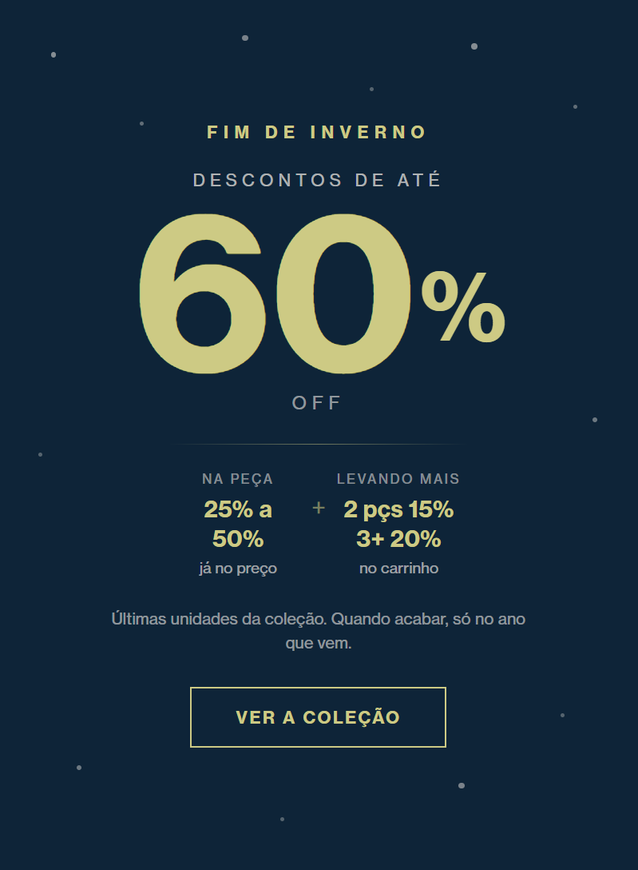 Fim de inverno — descontos de até 60% off