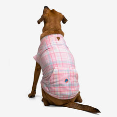 Roupa para Cachorro Fleece Xadrez Rosa